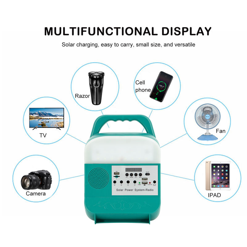 Mini Portable Solar Home Lighting Energy System Mp3 do zewnętrznego stopu aluminium