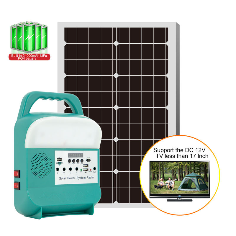 Przenośny mini domowy system oświetlenia słonecznego z radiem FM Zewnętrzny generator kempingowy