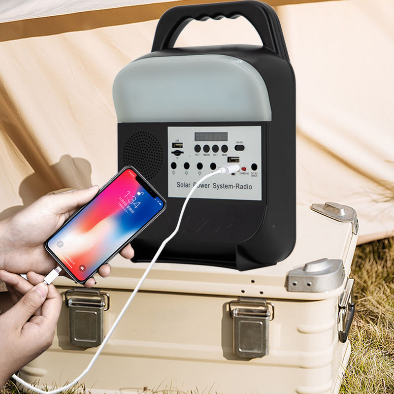 Zestaw ładowalnego systemu oświetlenia domu Energetyka Zestaw żarówek słonecznych z radiem z portem USB