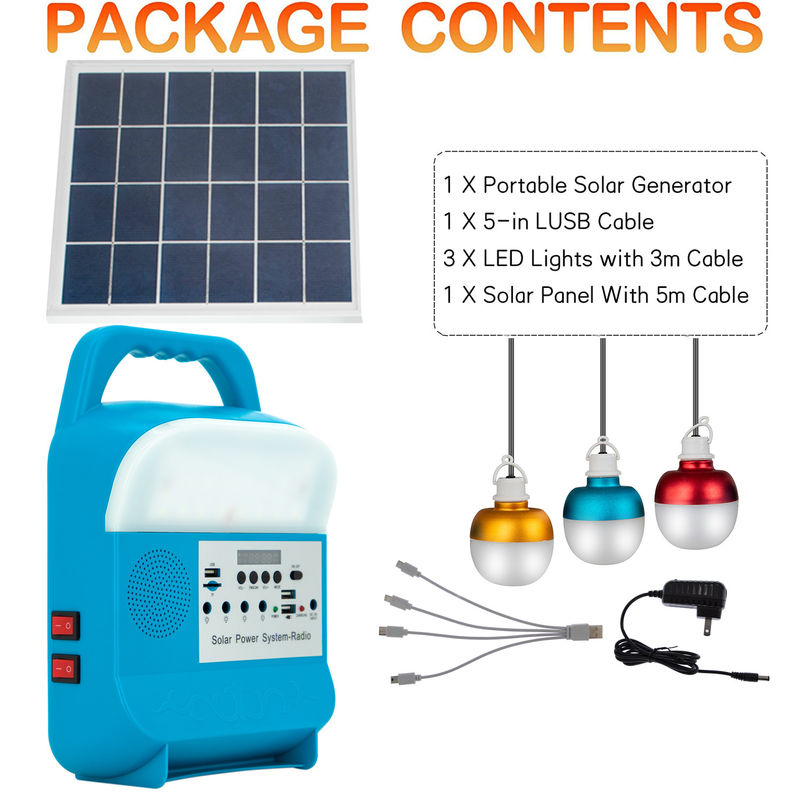 Przenośna lampa LED Camping Solar Garden Light Naładowana energia Panel zasilany żarówką awaryjną