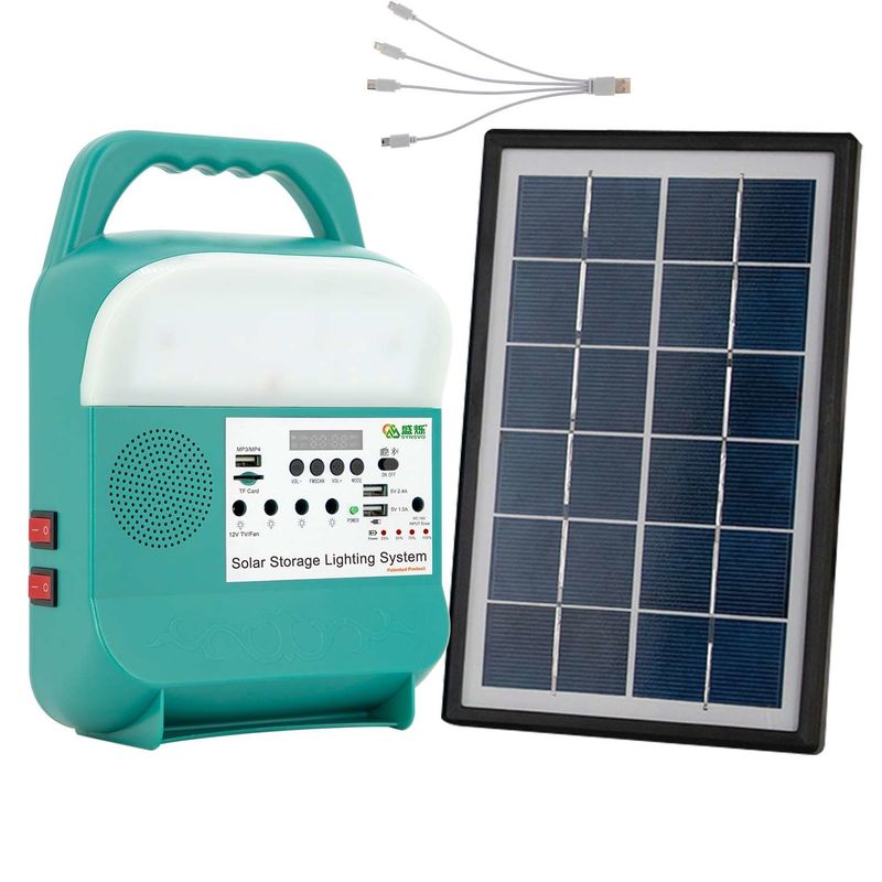 Mini przenośny mały system energetyczny generatora słonecznego z żarówkami radiowymi do domu