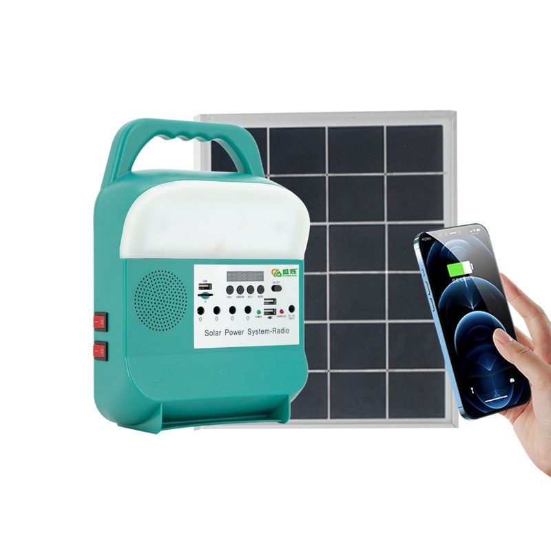 9W Solar Power Lighting Zestaw Żarówek LED Ścienna Przenośna Stacja Ładowarka Telefoniczna SRE-689