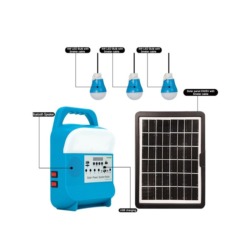 Przenośne mini zestawy do zasilania energią słoneczną do domu z muzycznymi systemami głośnikowymi Wentylator Energia słoneczna i światło 5W 6V
