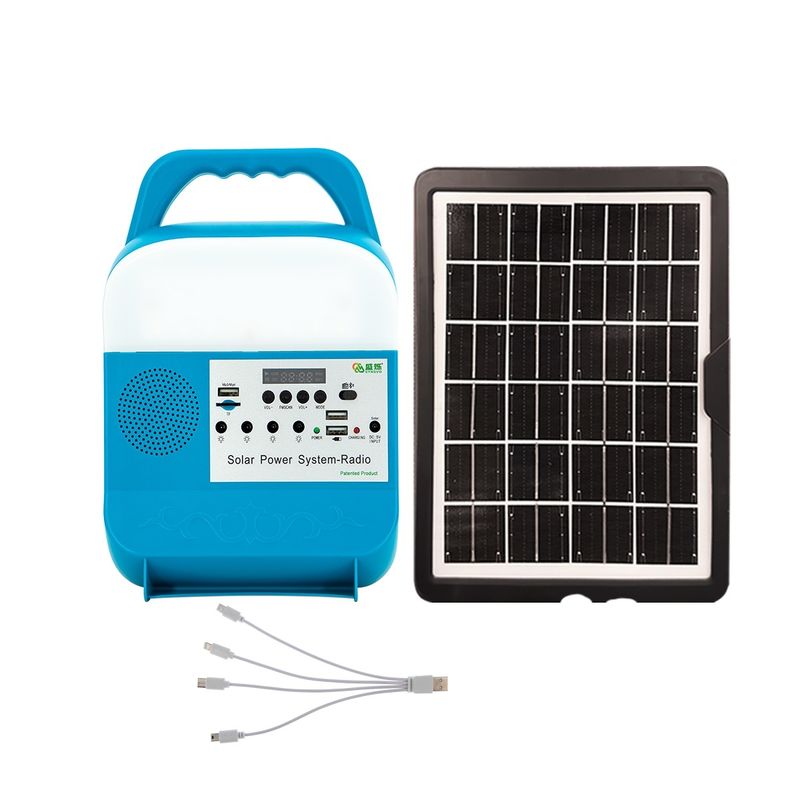 Systemy oświetlenia słonecznego System generatora słonecznego 5W Zestaw do zasilania energią słoneczną z głośnikiem System oświetlenia energią słoneczną
