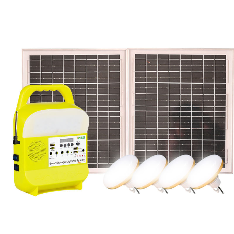45W 16V Mini mały zestaw oświetlenia słonecznego Lampa LED z 4 żarówkami Ogrodzenie zewnętrzne
