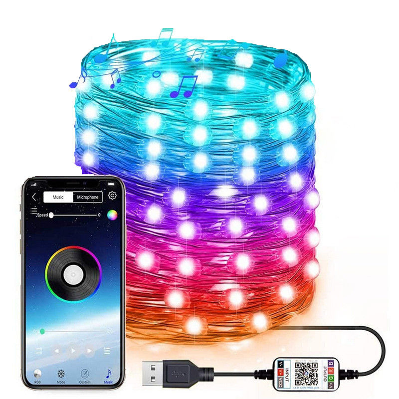 IP65 USB 6lm Solarne oświetlenie dekoracyjne Zasilane energią słoneczną oświetlenie ogrodowe na sznurku
