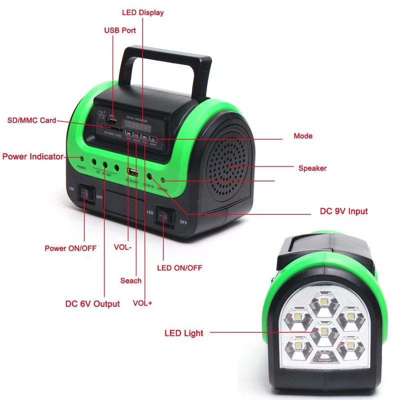 FCC EMC 5W 6V przenośna lampa słoneczna 12 szt. SMD LED samochód łódź zestaw oświetlenia słonecznego
