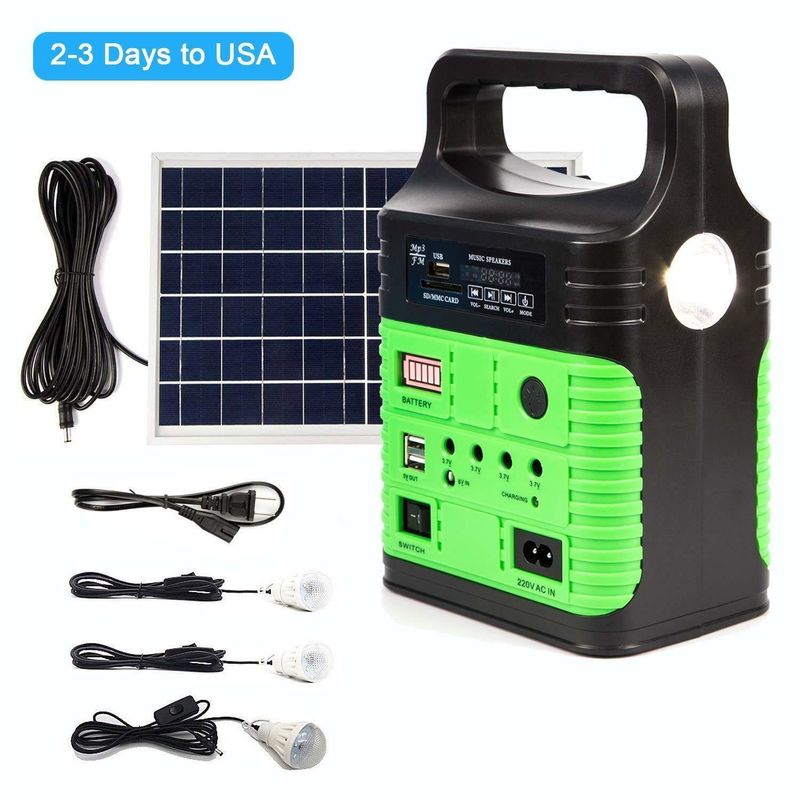 Solar FM Radio Solar Kit off Grid Solar System 10W Solar Home Light Kit Global Sunrise Lights