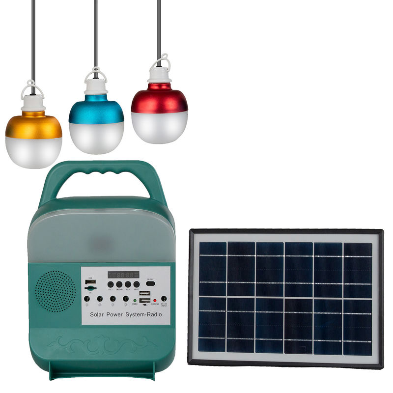 System paneli słonecznych 12W 4 żarówki LED Przenośne zestawy oświetleniowe do zasilania energią słoneczną