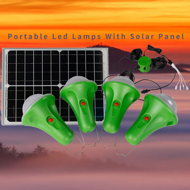 Zestaw do zasilania energią słoneczną Led Light Ładowanie panelu słonecznego System oświetlenia domu Zasilanie zestawu wewnętrznego z 4 lampami