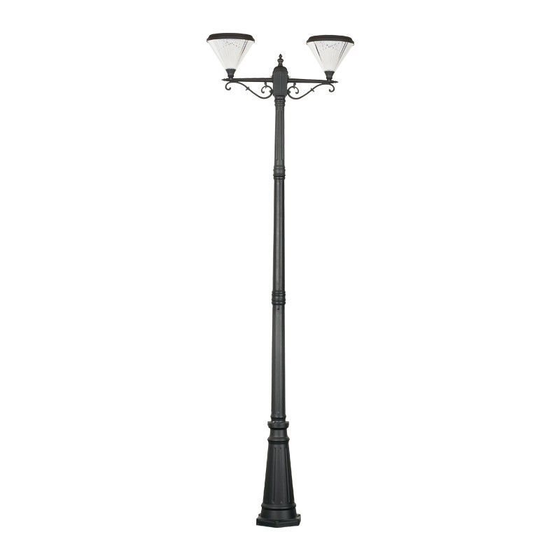 All In One Solar Landscape Lighting Garden Pathway 3 Head Outdoor Post Light