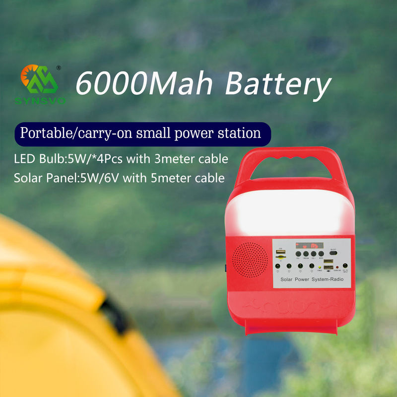 6000Mah 5kw Przenośny zestaw oświetleniowy z generatorem słonecznym Typ ręczny