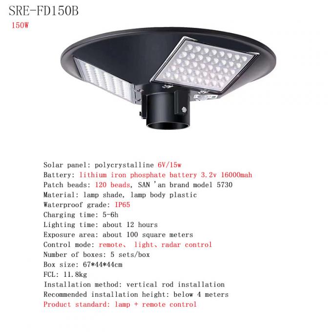 Okrągłe światło słoneczne UFO wodoodporne IP65 150W 250W 2