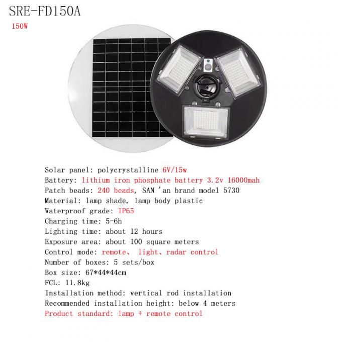 Okrągłe światło słoneczne UFO wodoodporne IP65 150W 250W 1