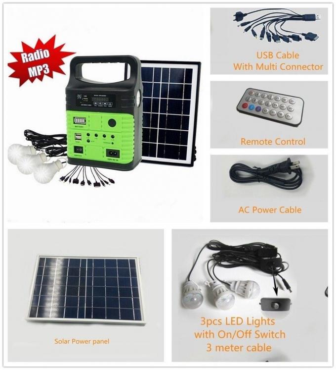 Solar FM Radio Solar Kit off Grid Solar System 10W Solar Home Light Kit Global Sunrise Lights 7