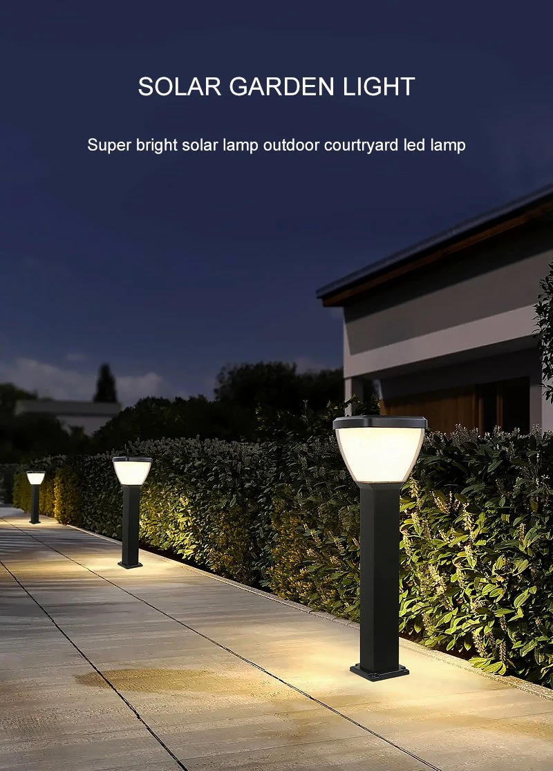 Solar Powered Sensor Lamp Waterproof Outdoor Yard Fence Solar LED Gate Pillar Light for Garden Solar Light