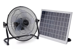 12-calowy przenośny bezprzewodowy wentylator stołowy zasilany energią słoneczną z podwójnym wejściem dla gospodarstwa domowego